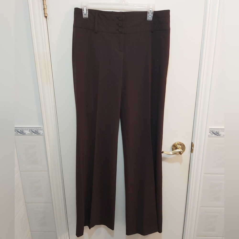 Dynamite Dark Brown Wide Leg Dress Pants